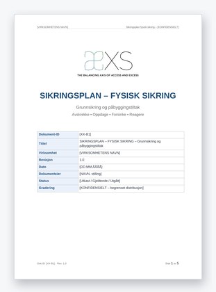 Eksempel: sikringsplan fysisk sikring